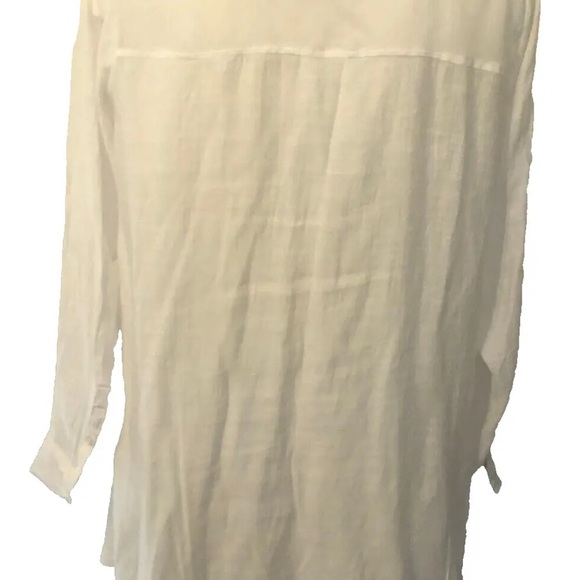 H&M Divided Long Shirt with Applique White Long Sleeve Buttons At cuff Size 14 - Picture 11 of 16